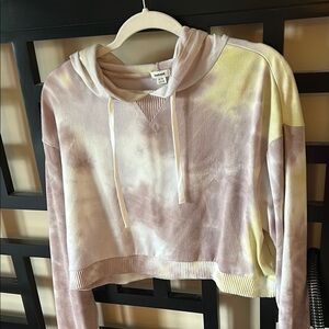 Vans Women's Tie-Dye Cropped Hoodie - Purple and Yellow